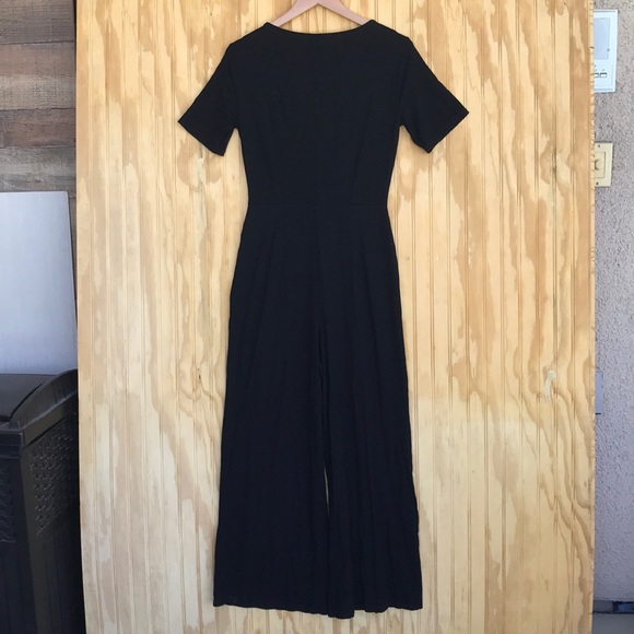 Black Twisted Sister Wide Leg Flowy Jumpsuit - Picture 3 of 3